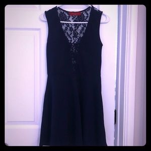 Navy skater dress with lace back